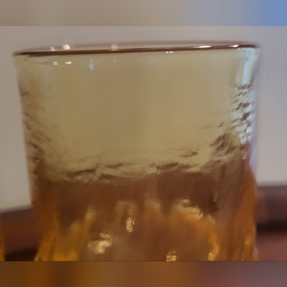 Vintage 1970s Tiffin Franciscan Madeira Cornsilk Yellow Glass Drinkware 4 Pieces - Picture 8 of 10